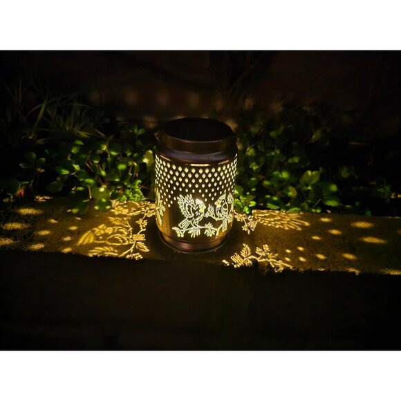 Cardinal Lantern Solar Metal Garden Red Bird Handing Outdoor Light | Home Decor - Picture 5 of 9